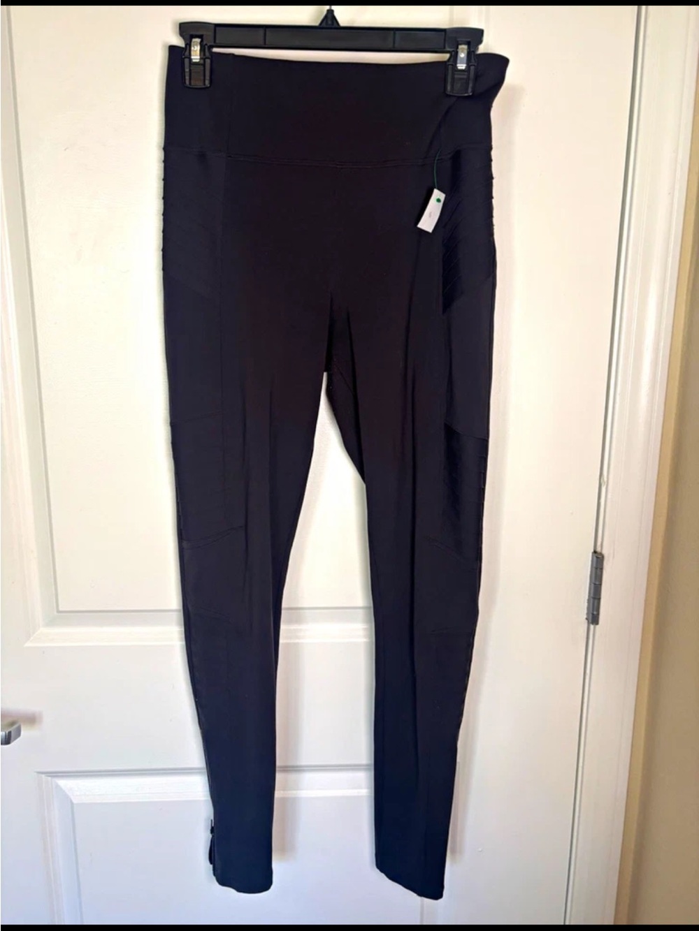 Athleta Delancey Moto Tight Leggings Women's S Black Ankle Zip Pockets